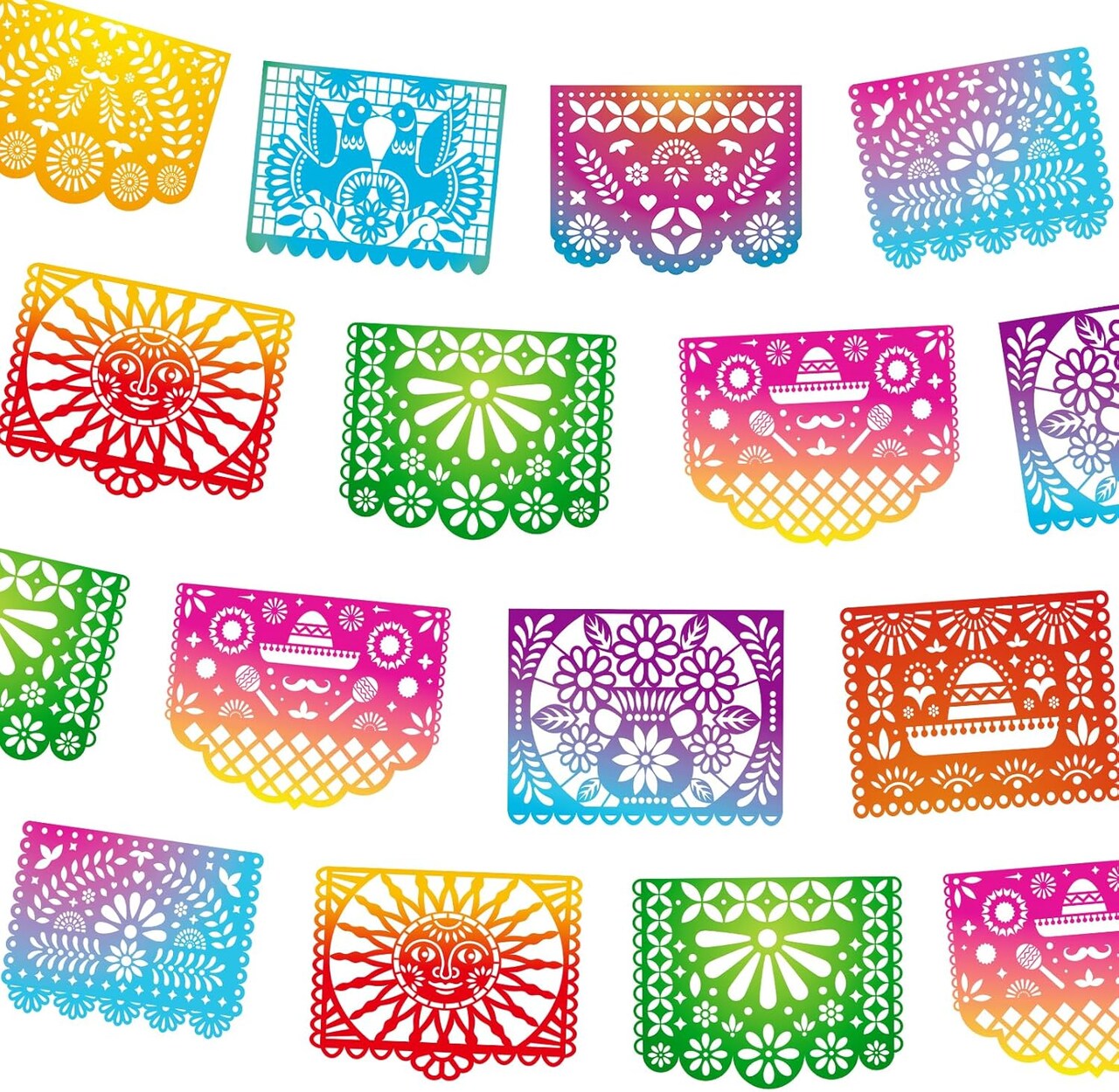 Mexican Party Banners, Papel Picado Banner - Cinco de Mayo, Fiesta Party Decorations